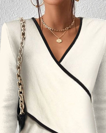 Luxe v-neck comfortable timeless sweater for women | Naya -2