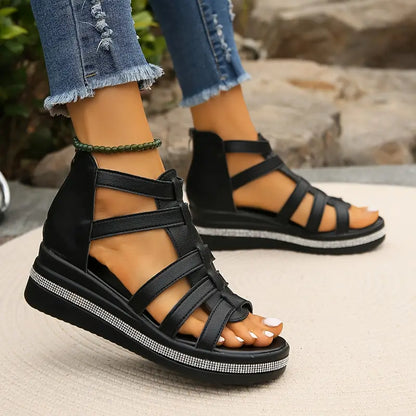 Supportive gladiator sandals with adjustable straps and platform sole for women | Capri