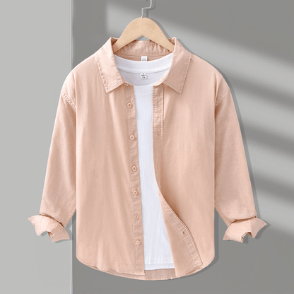 Lightweight relaxed fit button up shirt with classic collar for men | Arvian