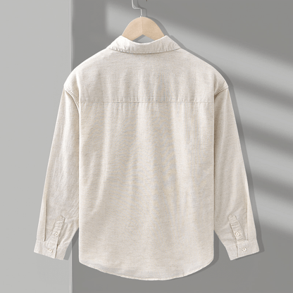 Lightweight relaxed fit button up shirt with classic collar for men | Arvian