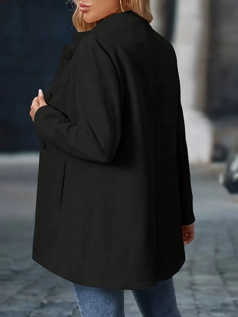Classic Long Button-Up Autumn Coat Outerwear for women | Elara