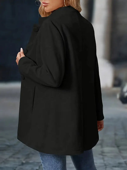 Classic Long Button-Up Autumn Coat Outerwear for women | Elara