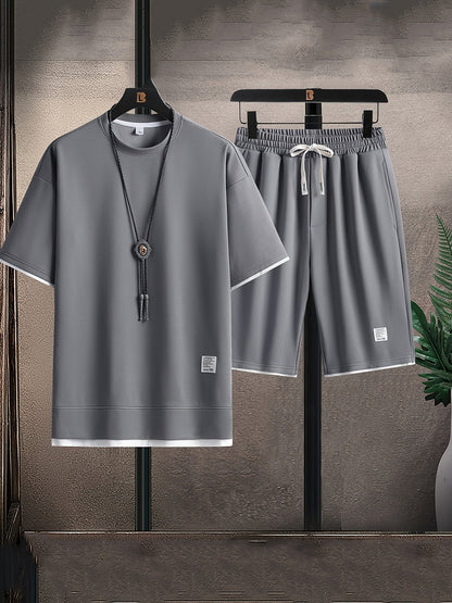 Waffle knit lounge set with relaxed fit silhouette for men | Orion
