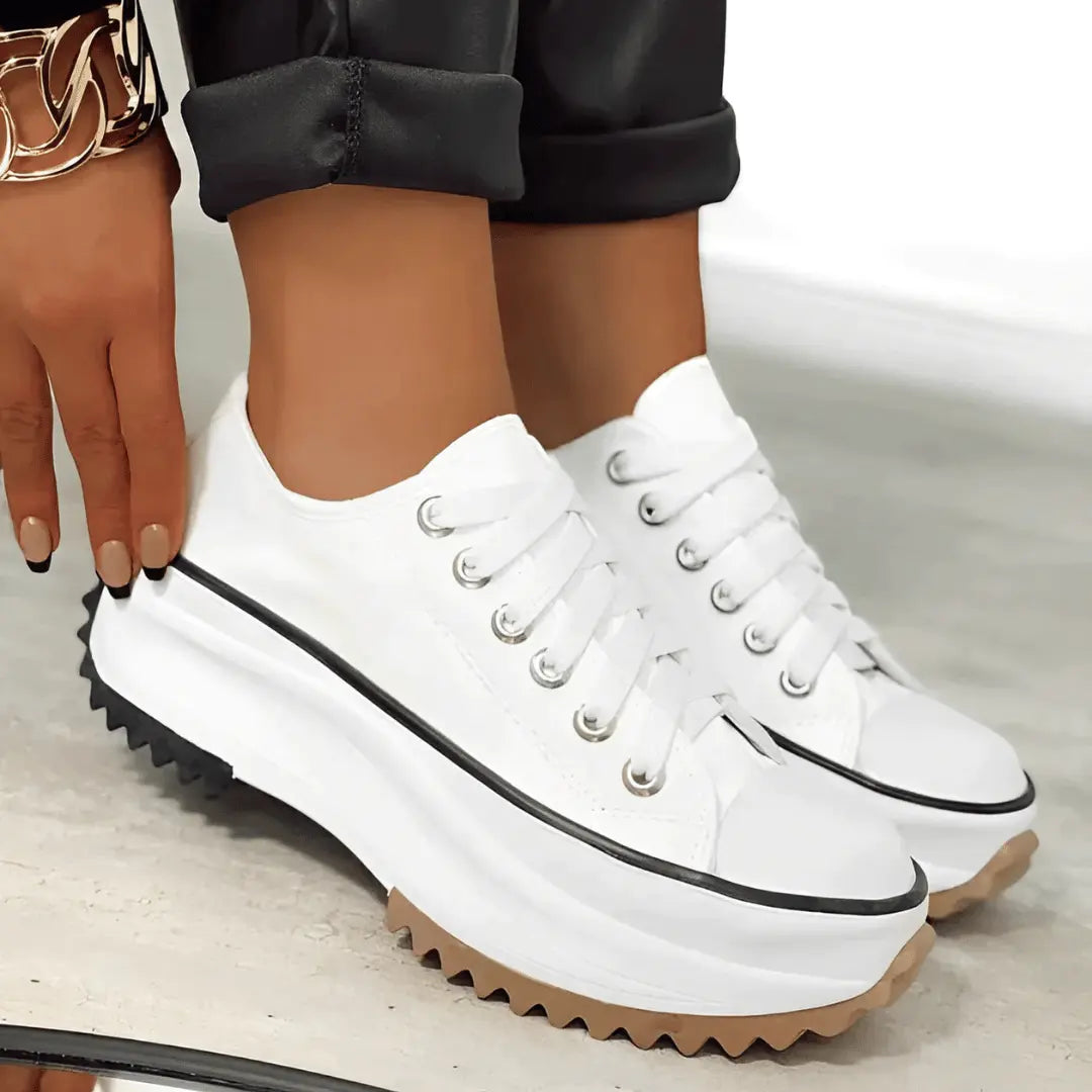 Chunky casual canvas trainers for women | ChunkyChic -7