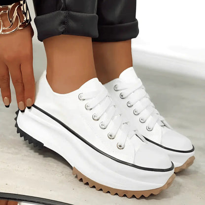 Chunky casual canvas trainers for women | ChunkyChic -7
