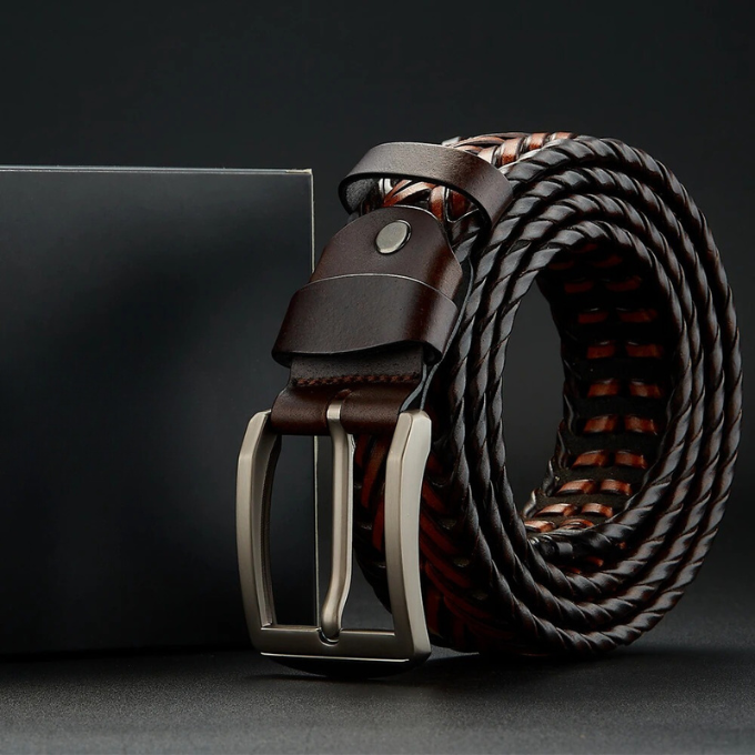 Classic braided cowhide leather belt for men | Legacy -8