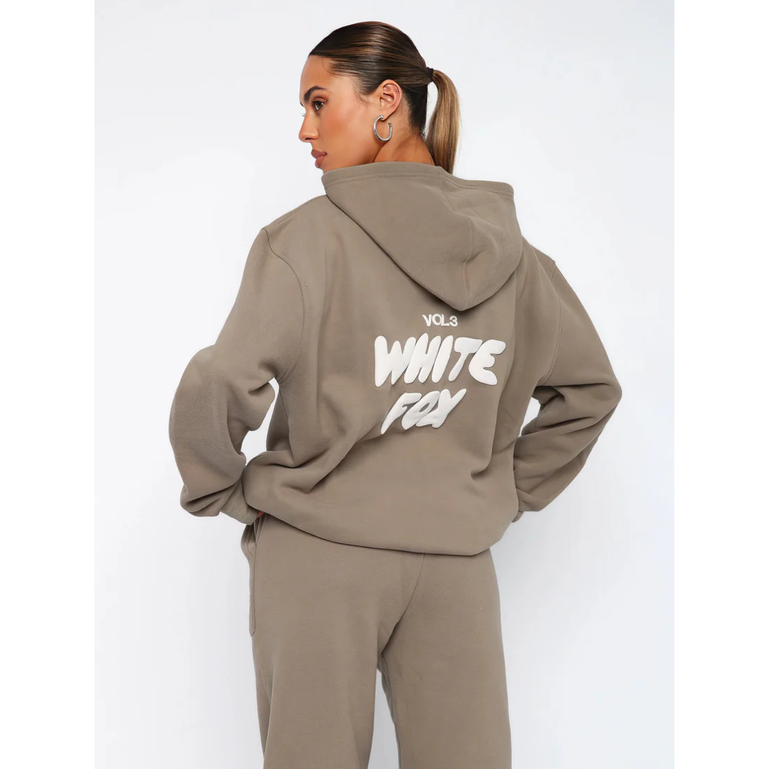 Relaxed fit tracksuit set with pullover hoodie and joggers for women | Aria