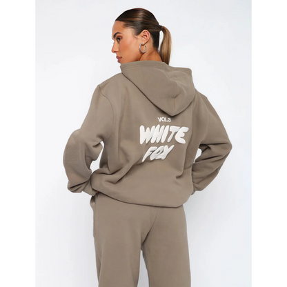 Relaxed fit tracksuit set with pullover hoodie and joggers for women | Aria