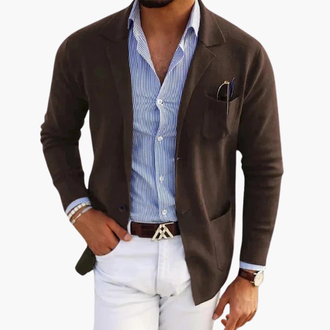Classic lapel knit blazer for men | Men's Knit -16