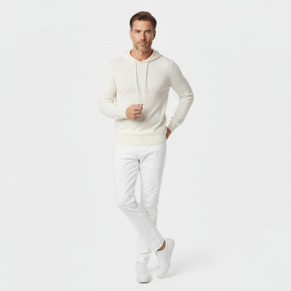 Lightweight structured knit hoodie with adjustable hood for men | Avenor