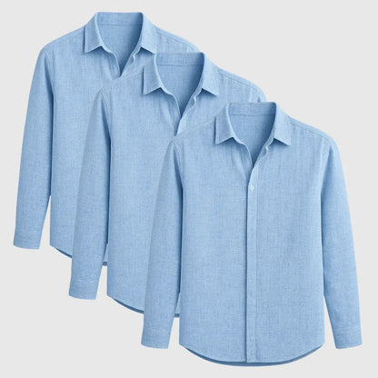 Breathable long-sleeve signature linen shirt for men | Luca Romano -6