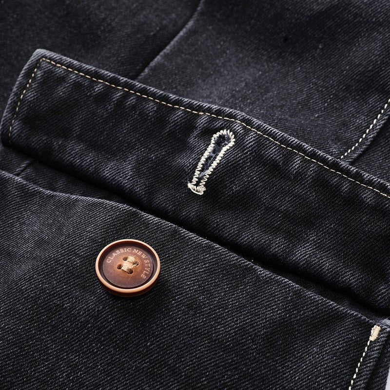 Structured cotton blend blazer with contrast stitching for men | Calder