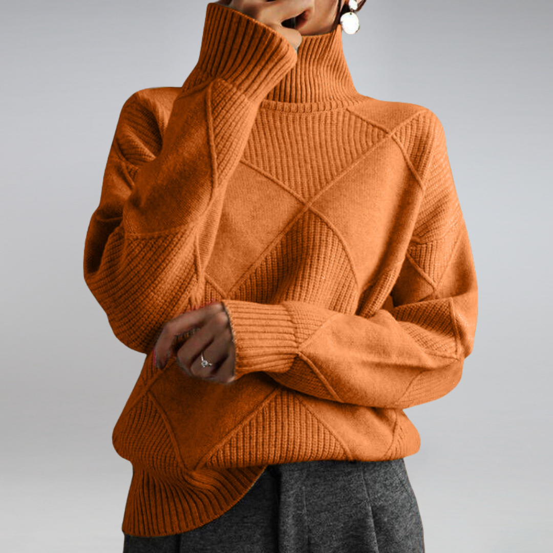 Elegant warm cashmere turtleneck sweater for women | Myla -8