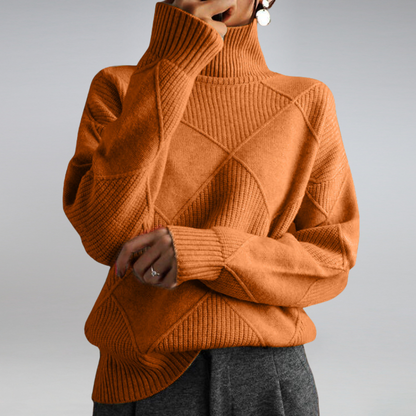Elegant warm cashmere turtleneck sweater for women | Myla -8