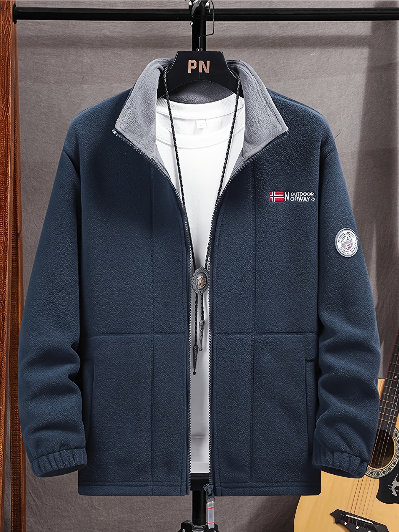 Warm lightweight outdoor fleece jacket for men | Julius -3
