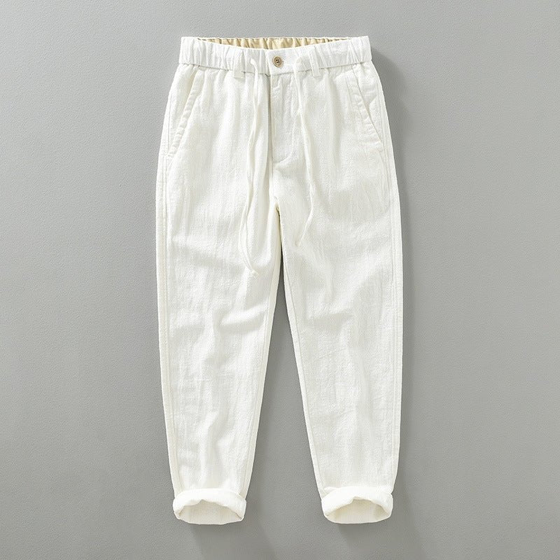 Lightweight tapered drawstring pants with textured finish for men | Braven