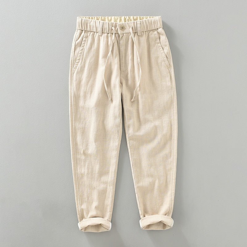 Lightweight tapered drawstring pants with textured finish for men | Braven