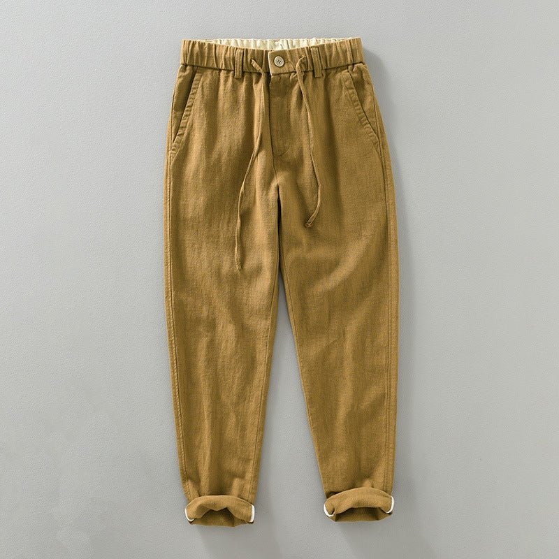 Lightweight tapered drawstring pants with textured finish for men | Braven