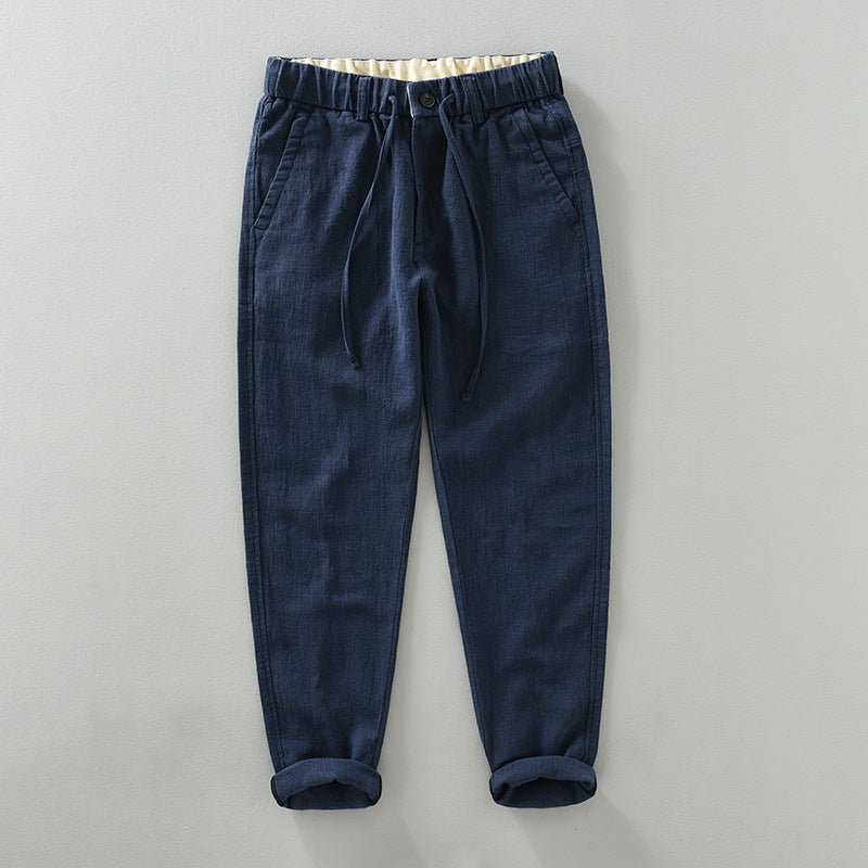 Lightweight tapered drawstring pants with textured finish for men | Braven