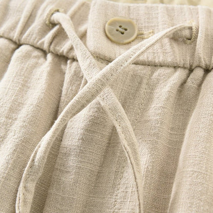 Lightweight tapered drawstring pants with textured finish for men | Braven