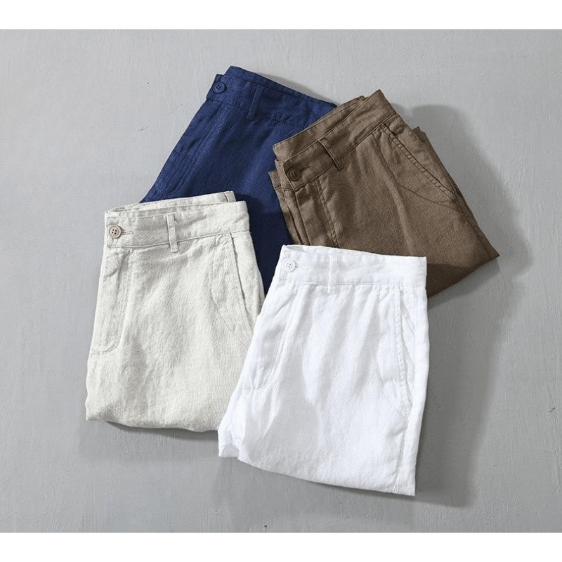 Lightweight relaxed fit summer shorts with rolled hem for men | Maro