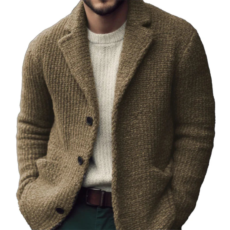 Soft regular-fit button-through cardigan for men | Derek -3