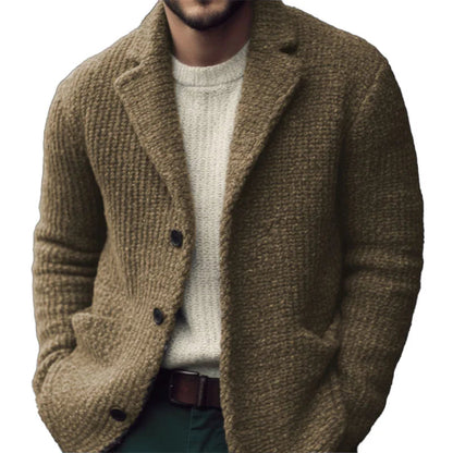 Soft regular-fit button-through cardigan for men | Derek -3