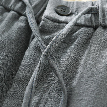 Lightweight tapered drawstring pants with textured finish for men | Braven