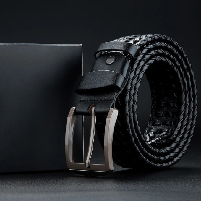 Classic braided cowhide leather belt for men | Legacy -11