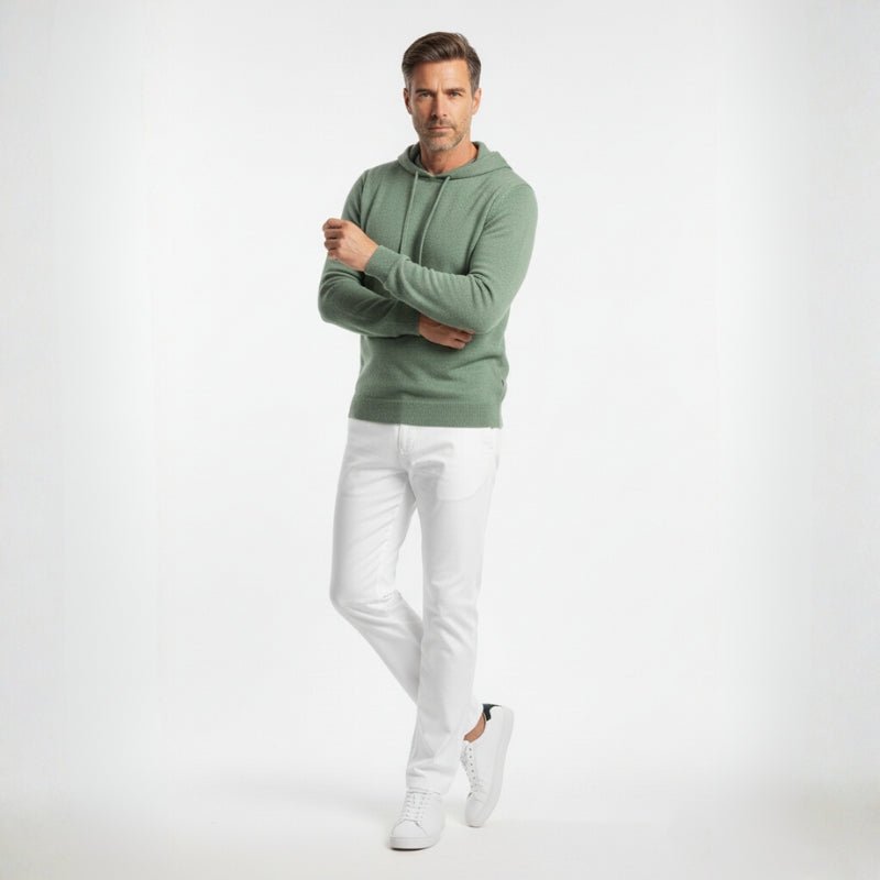 Lightweight structured knit hoodie with adjustable hood for men | Avenor