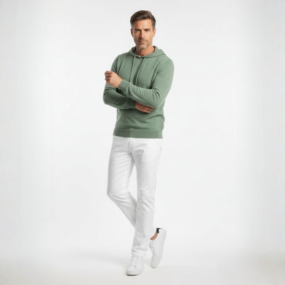 Lightweight structured knit hoodie with adjustable hood for men | Avenor