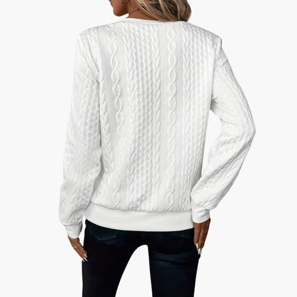 Cosy cable-knit half-zip pullover for women -3