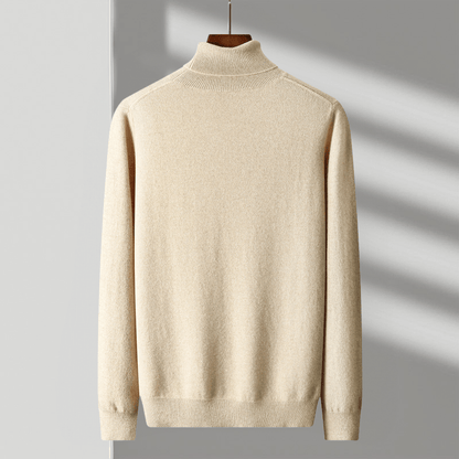Lightweight refined knit turtleneck sweater with tailored fit for men | Sorren