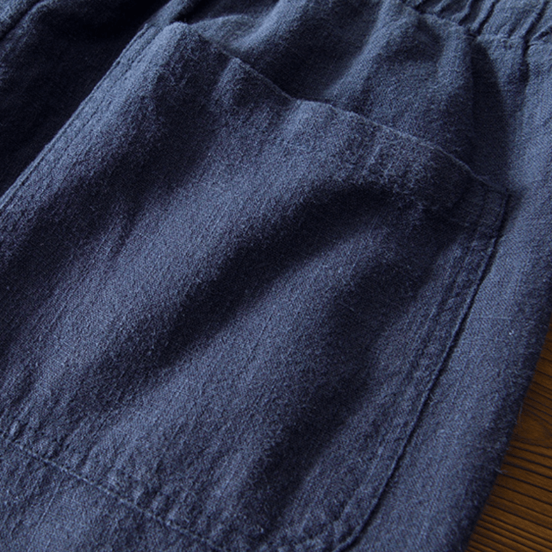 Relaxed tapered cropped pants with elastic waistband for men | Zevan