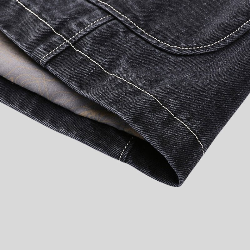Structured cotton blend blazer with contrast stitching for men | Calder