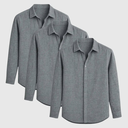 Breathable long-sleeve signature linen shirt for men | Luca Romano -5