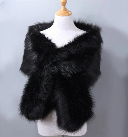 Plush winter shawl wrap with elegant draped silhouette for women | Aurora