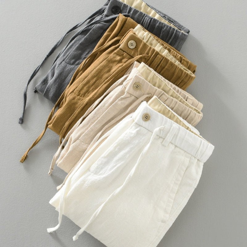 Lightweight tapered drawstring pants with textured finish for men | Braven
