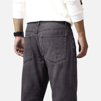 Relaxed straight-leg denim jeans with exposed seams for men | Kellan