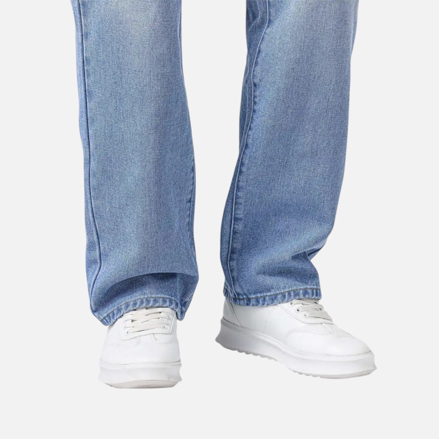 Relaxed straight-leg denim jeans with exposed seams for men | Kellan