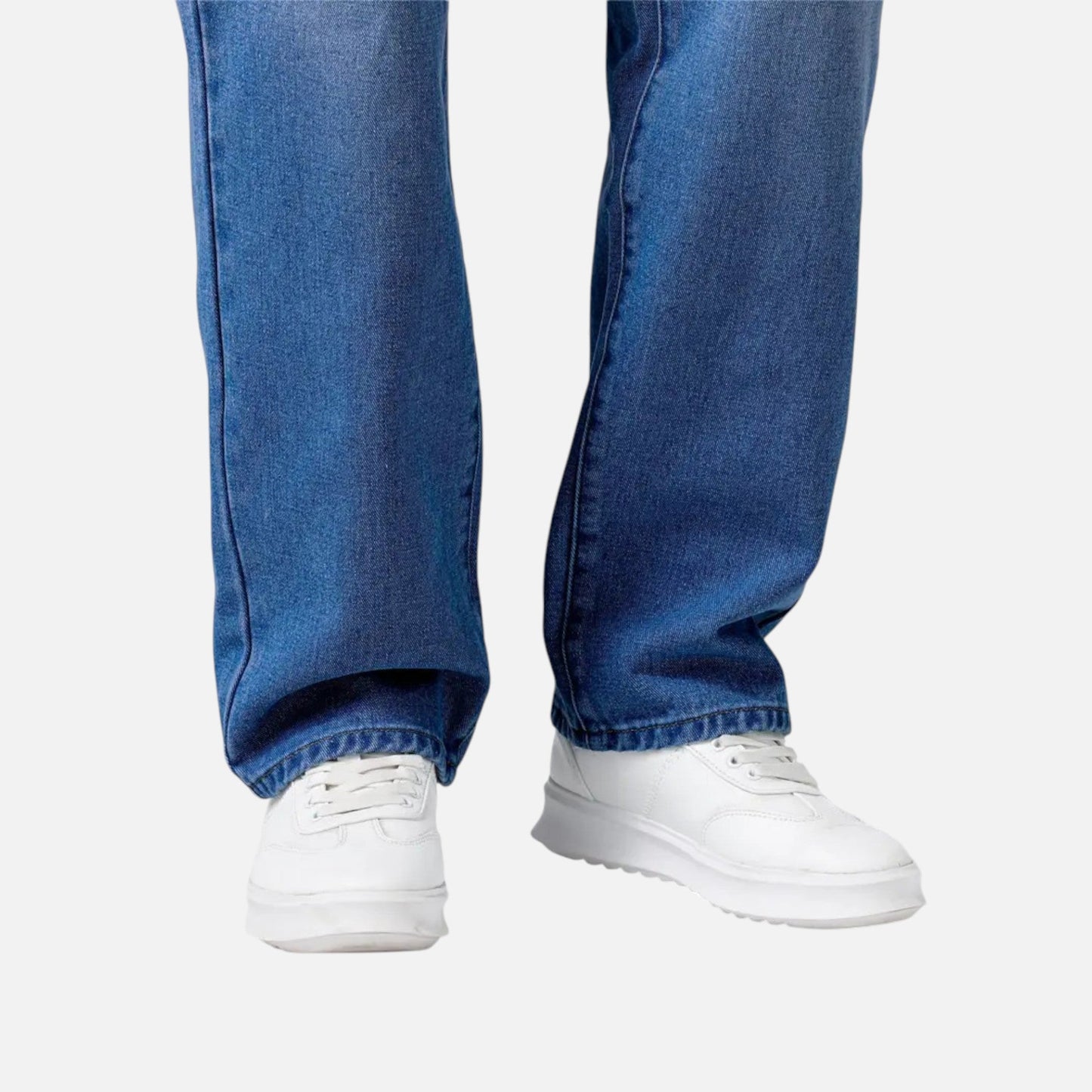 Relaxed straight-leg denim jeans with exposed seams for men | Kellan