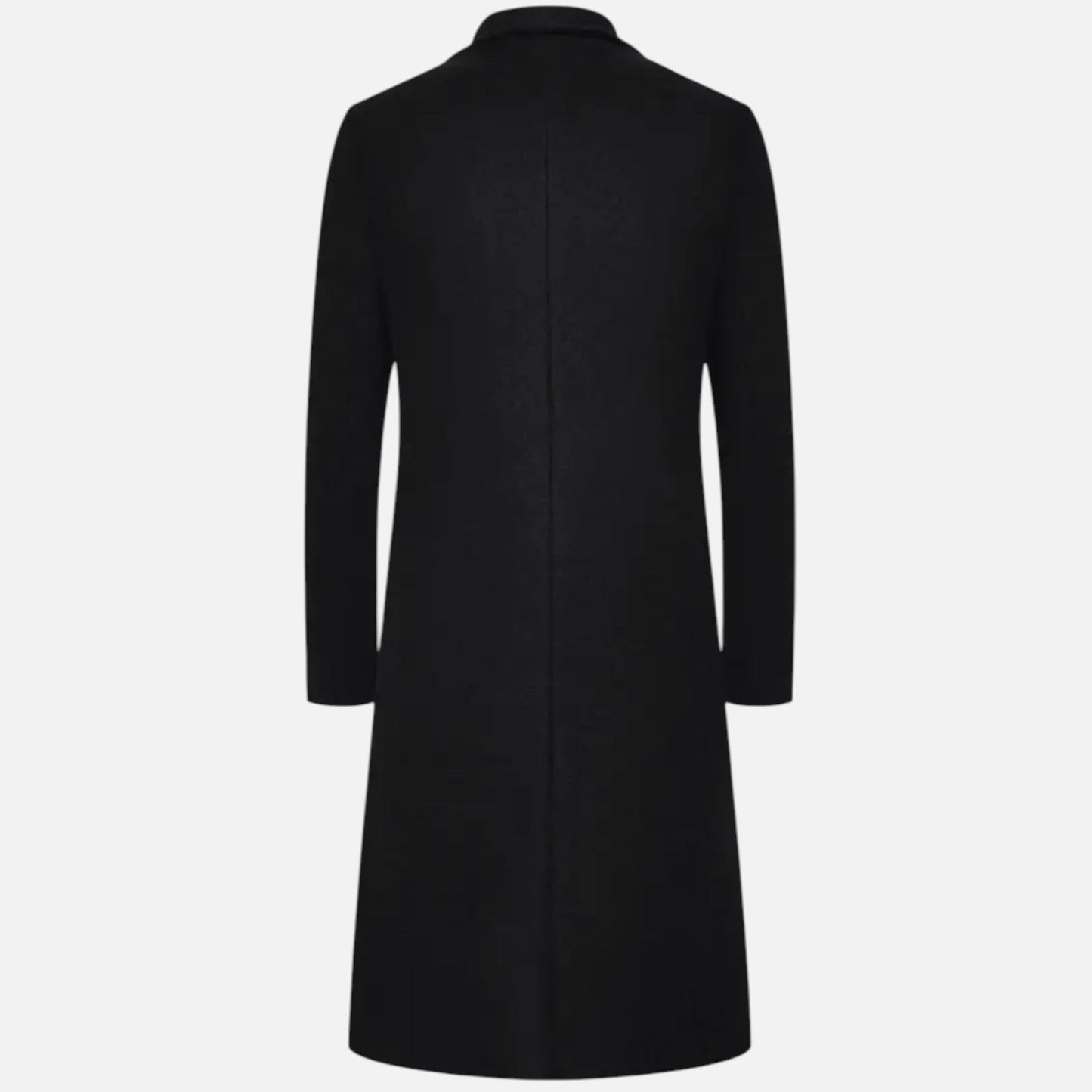 Knee-length single-breasted coat with notched lapel for men | Dorian