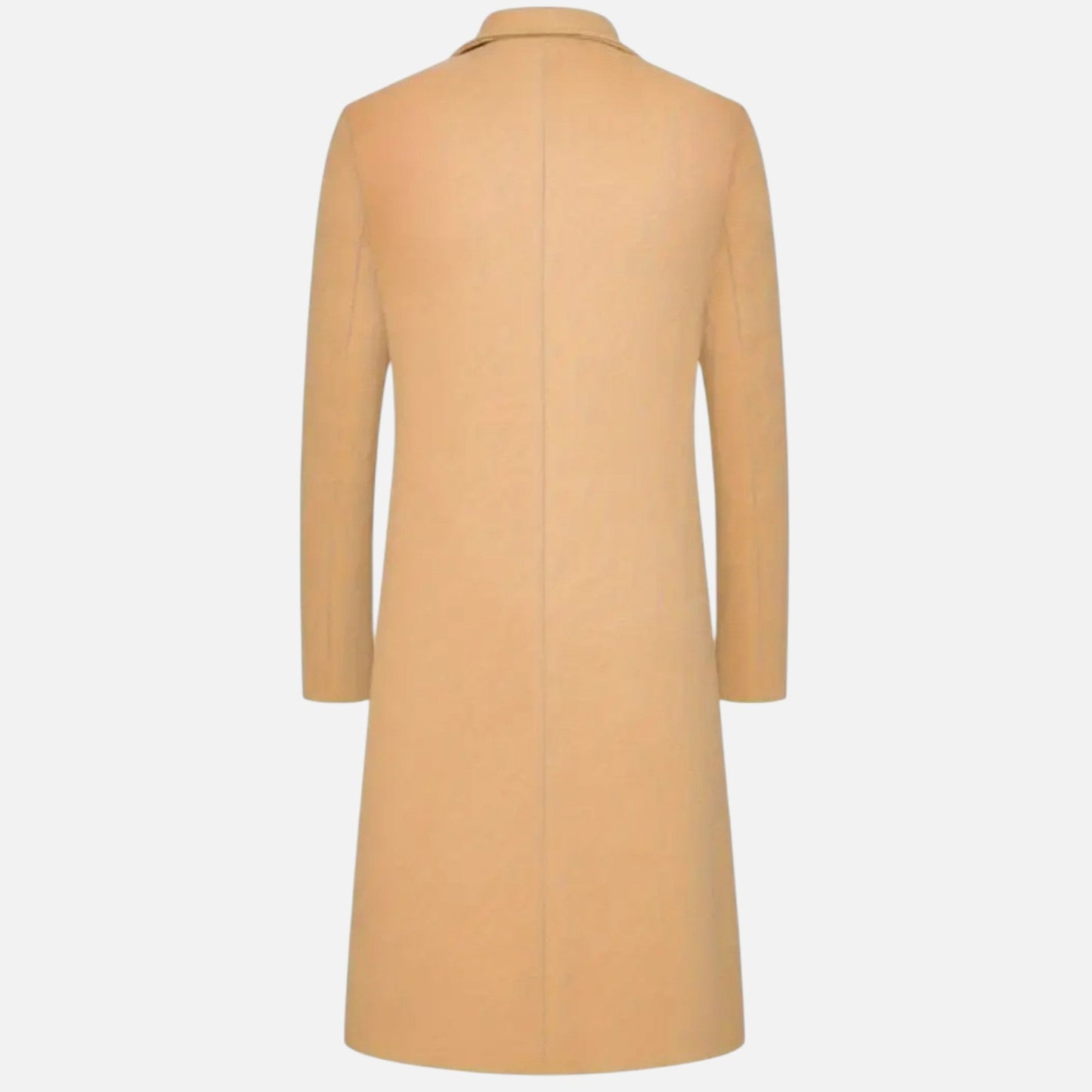 Knee-length single-breasted coat with notched lapel for men | Dorian