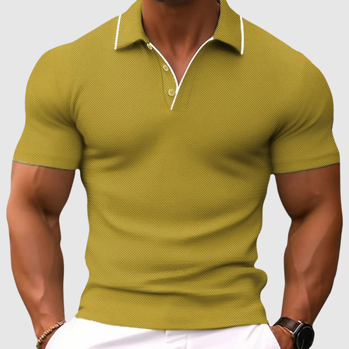 Classic smart everyday polo shirt for men | Alessandro Veneti -4