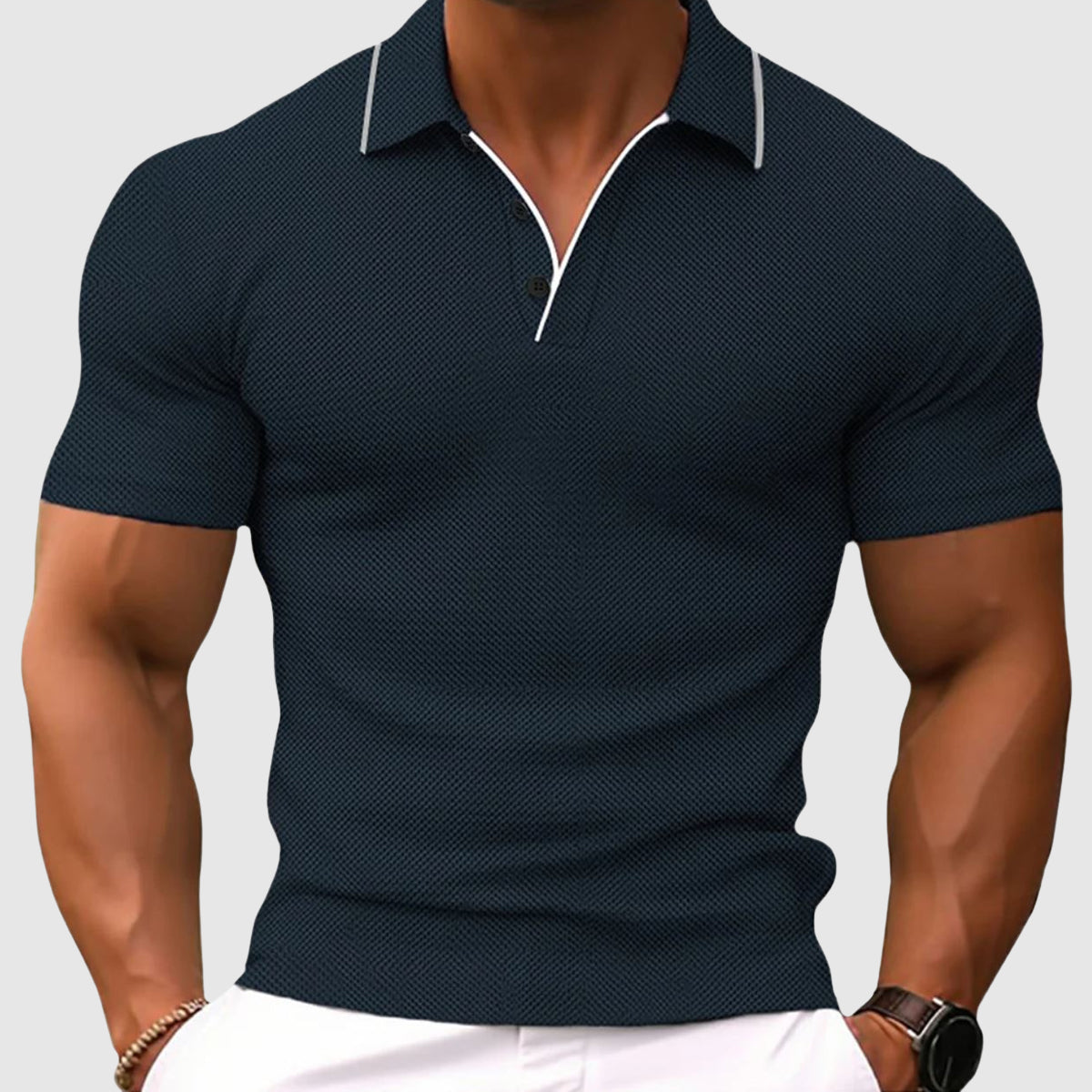 Classic smart everyday polo shirt for men | Alessandro Veneti -5
