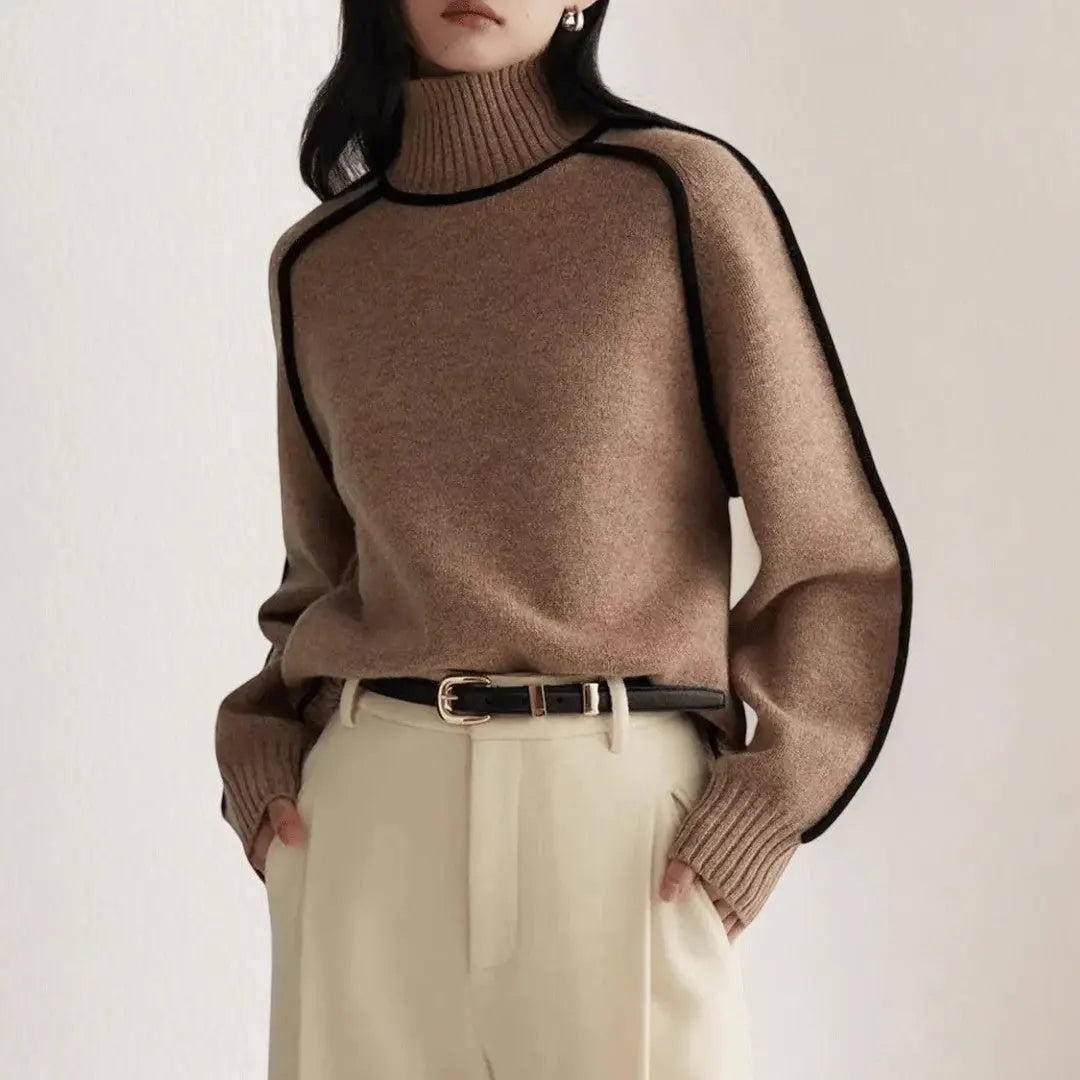 Cosy ribbed turtleneck sweater for women | Alizée -2