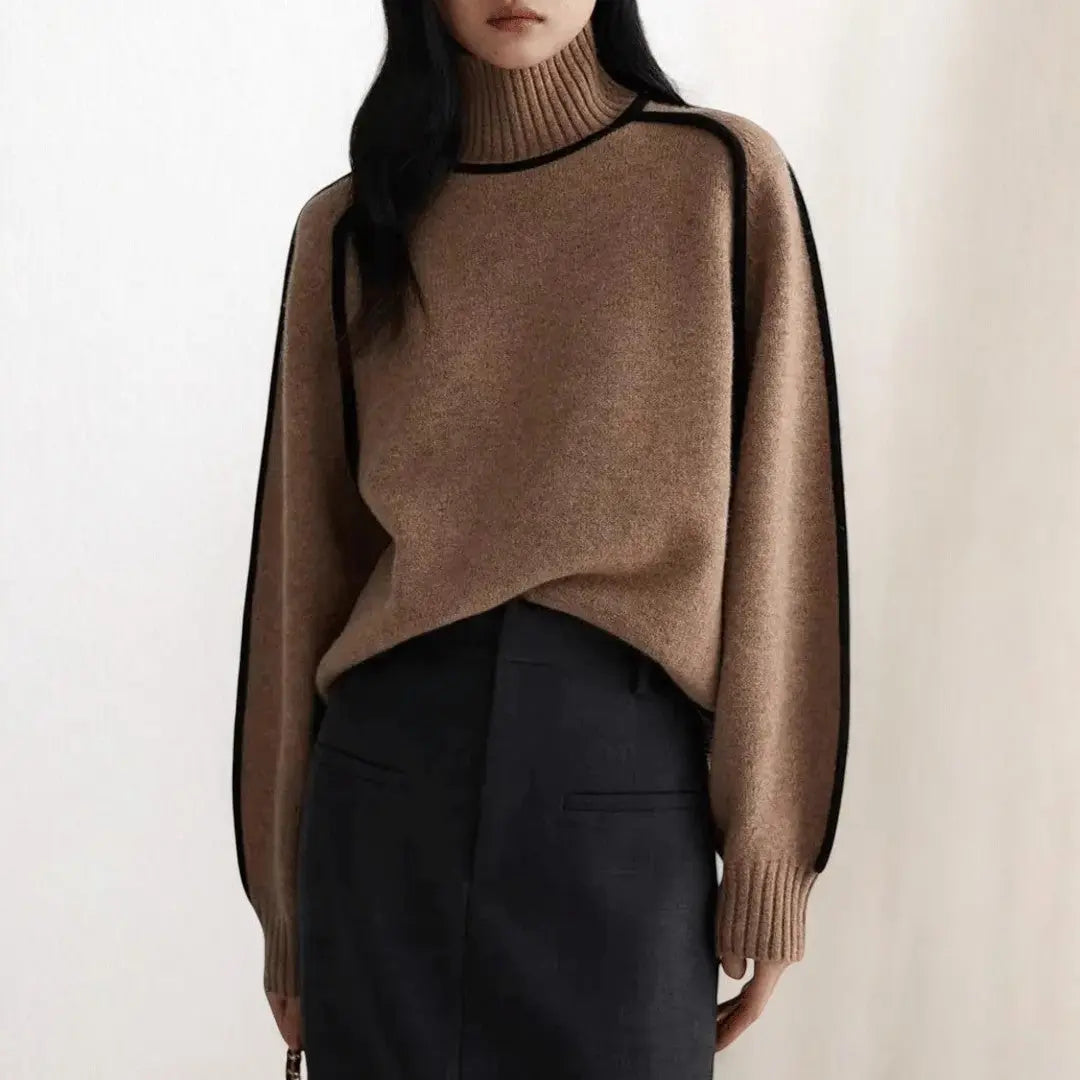 Cosy ribbed turtleneck sweater for women | Alizée -4