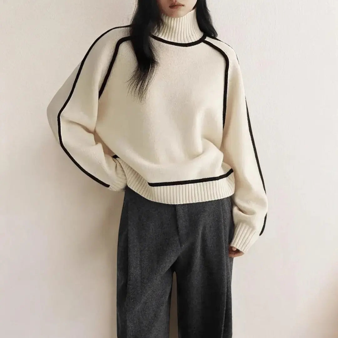 Cosy ribbed turtleneck sweater for women | Alizée -5