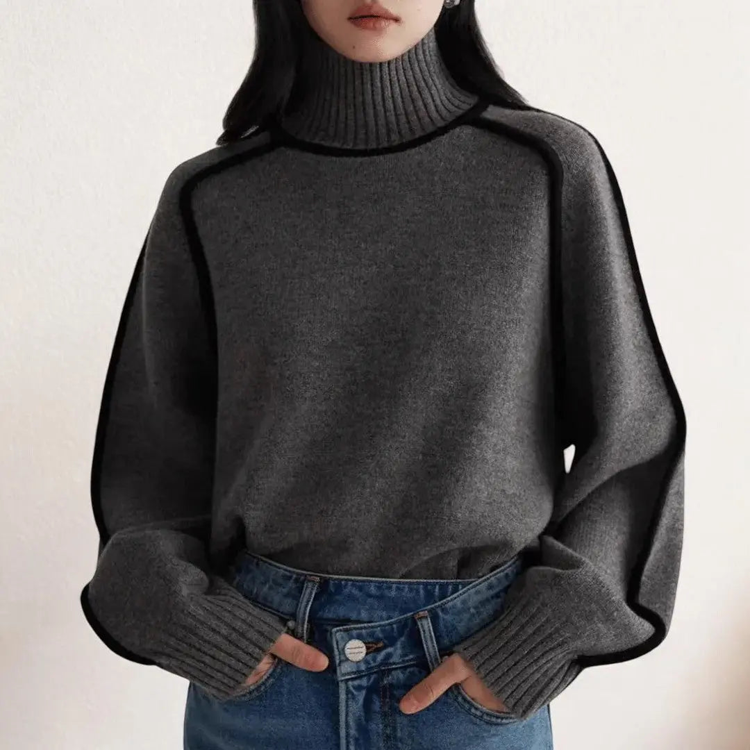 Cosy ribbed turtleneck sweater for women | Alizée -7