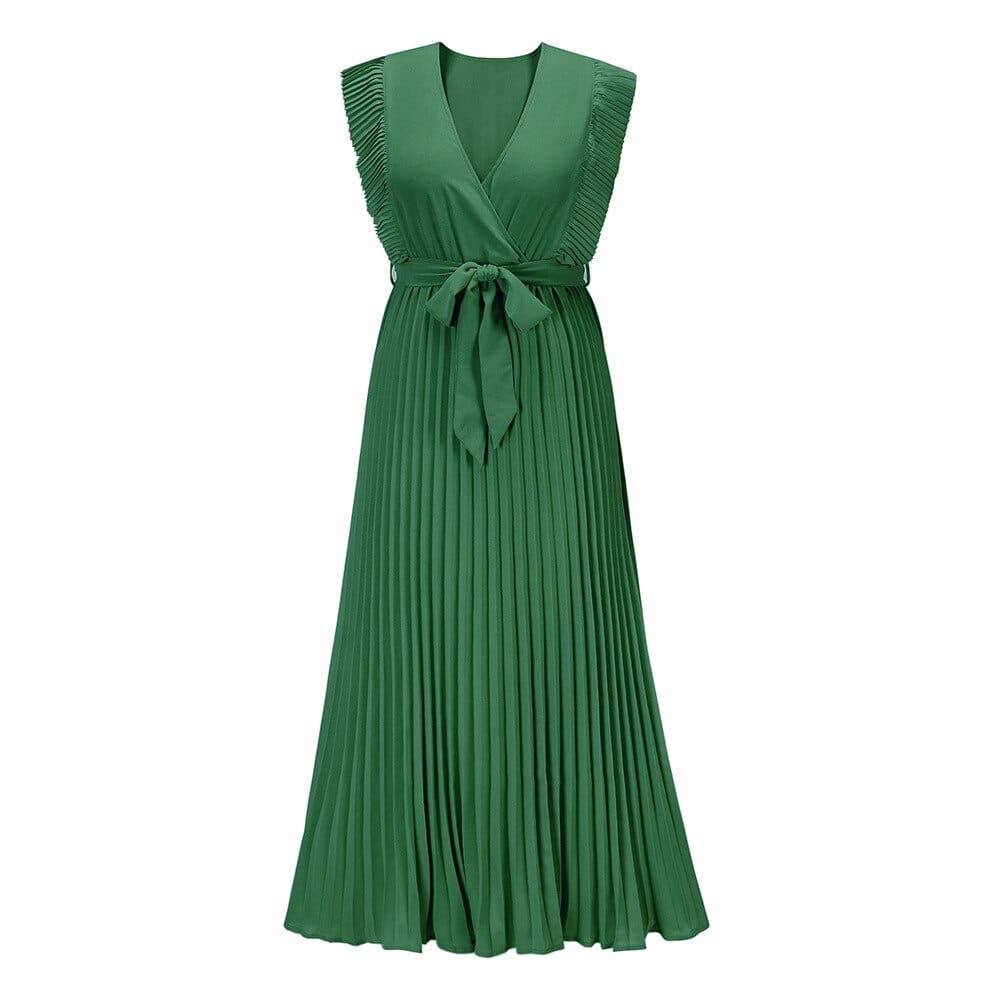Sleeveless bodycon dress with pleated skirt for women | Seraphine